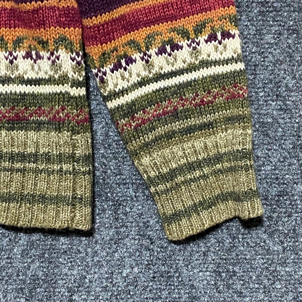 Classic Elements Petite S Zip Up Cardigan Sweater Multicolored Stripes Fair Isle - Picture 6 of 10